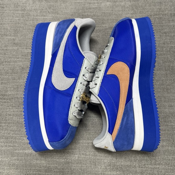 Nike Cortez platform FQ7223 900 Blue White Grey Suede NBY Womens 11 / Mens 9.5 - Picture 7 of 10